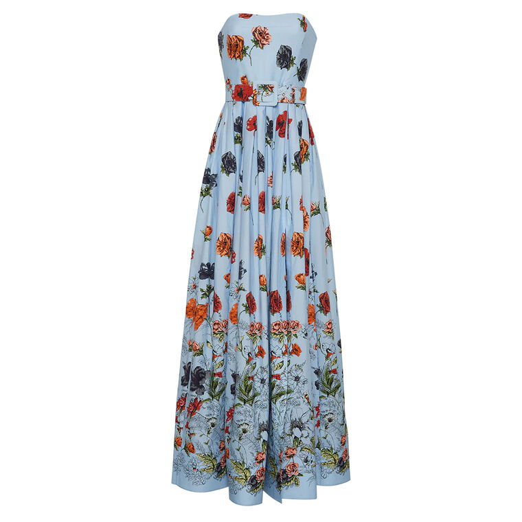 Greenfield Strapless Belted Maxi Dress image number null