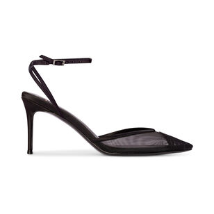 Cara 80mm Satin Mesh Ankle Strap Pump