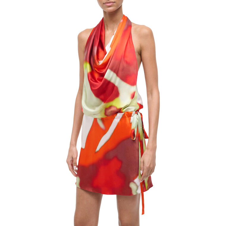 Liora Backless Silk Halterneck Mini Dress image number null