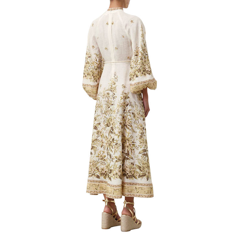 Golden Buttoned Midi Dress image number null
