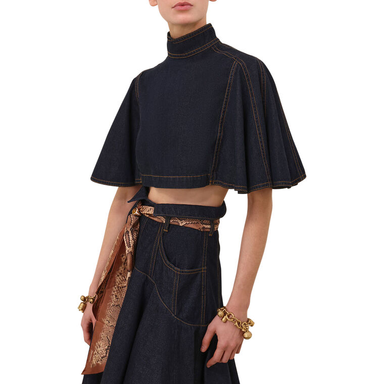 Hypnotic Short Sleeve Denim Capelet image number null