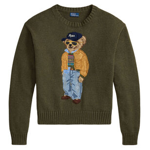 Long Sleeve Cotton Bear Crewneck Sweater