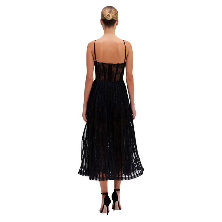 Lurex Tulle Bustier Midi Dress image number null