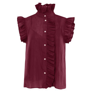 Marfa Cap Sleeve Silk Organza Top
