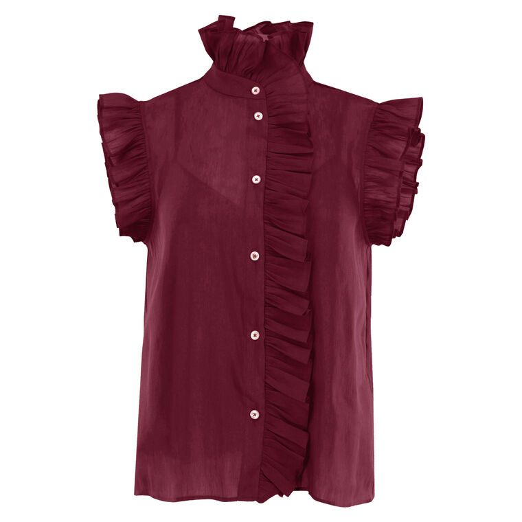 Marfa Cap Sleeve Silk Organza Top image number null