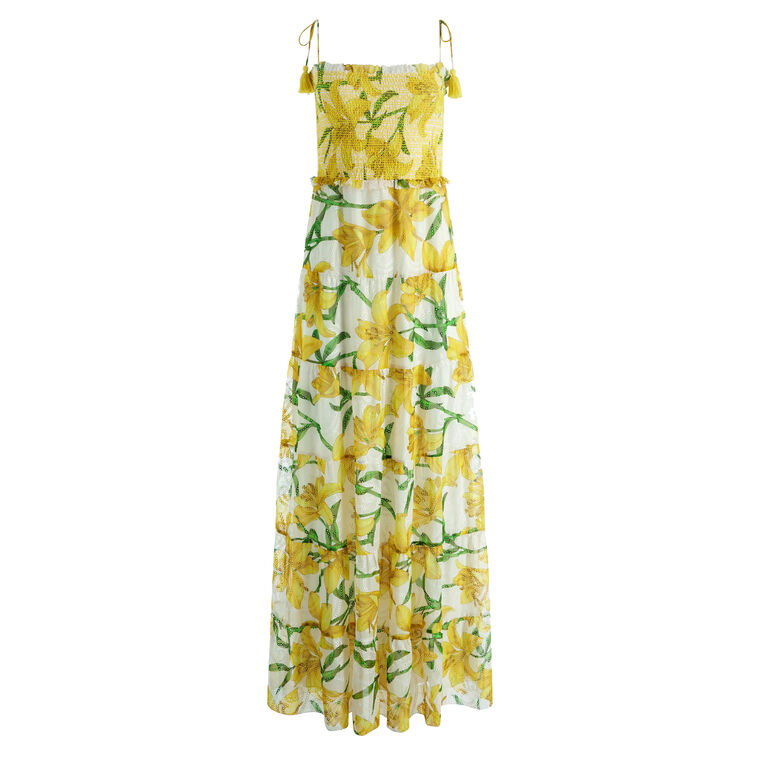 Marina Tiered Midi Tie Strap Dress image number null