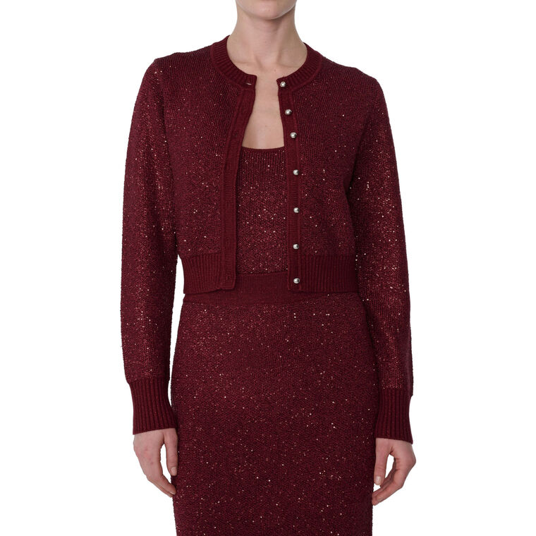 Mollie Long Sleeve Sequin Classic Cardigan image number null