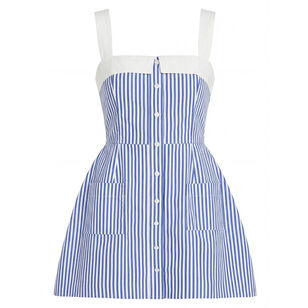Mindy Sleeveless Button-Detail Mini Dress