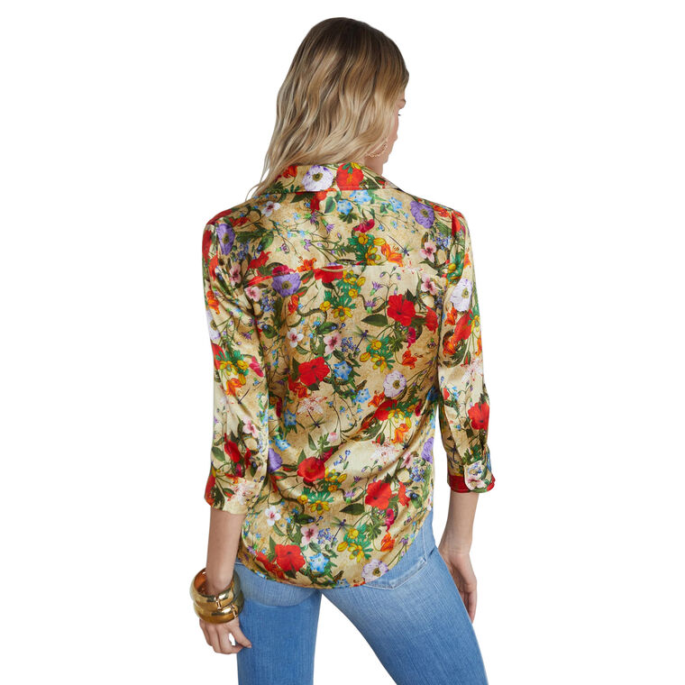 Dani 3/4 Sleeve Silk Blouse image number null