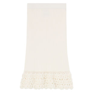 Fine Cotton Rib Crochet Midi Skirt