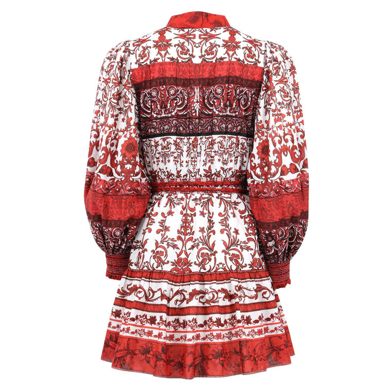 Tiffie Puff Sleeve Dress With Tie Belt image number null
