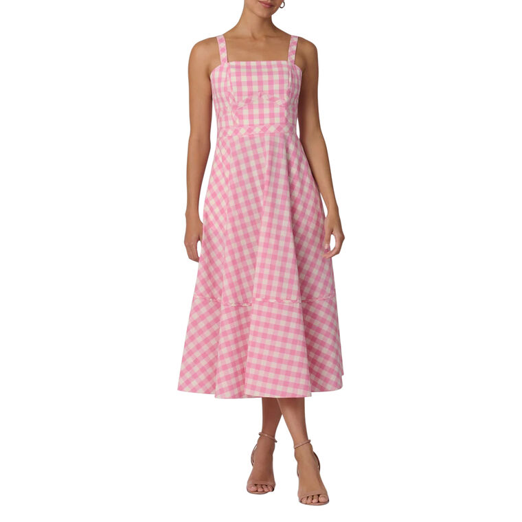 Kaydence Sleeveless Gingham Midi Dress image number null