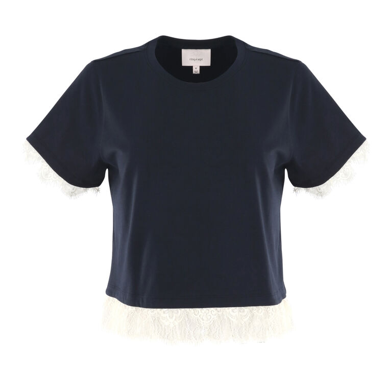 Ami Lace Detail Tee image number null