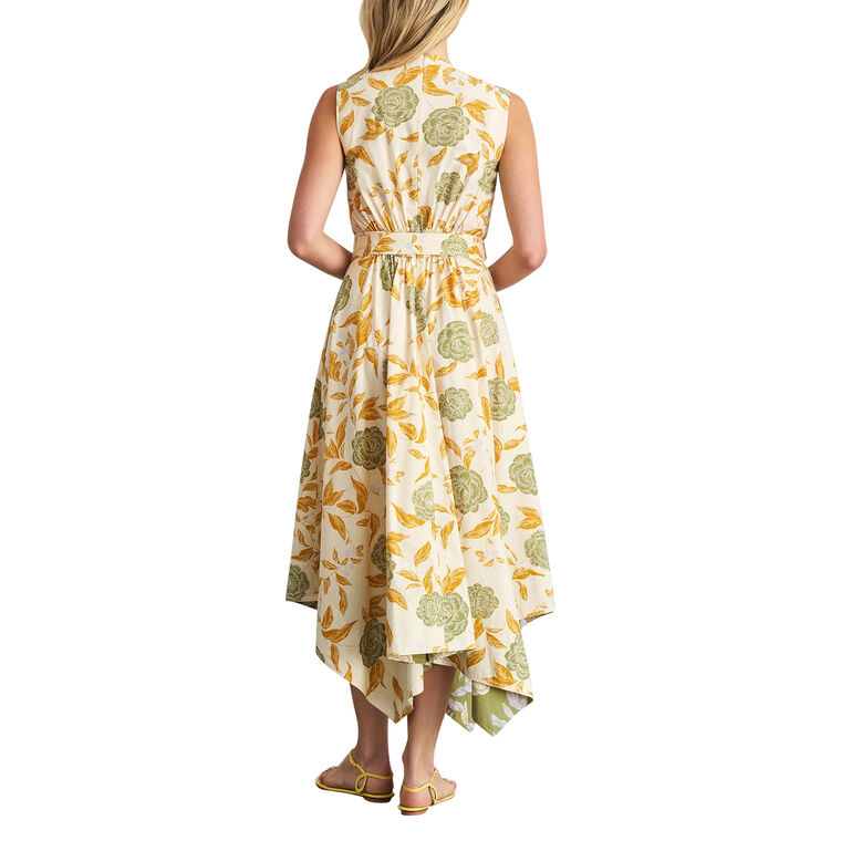 Myra Sleeveless Handkerchief Hem Midi Dress image number null