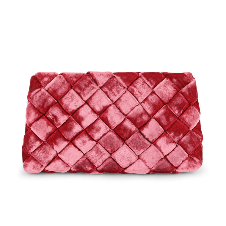 Aviva Woven Velvet Clutch image number null