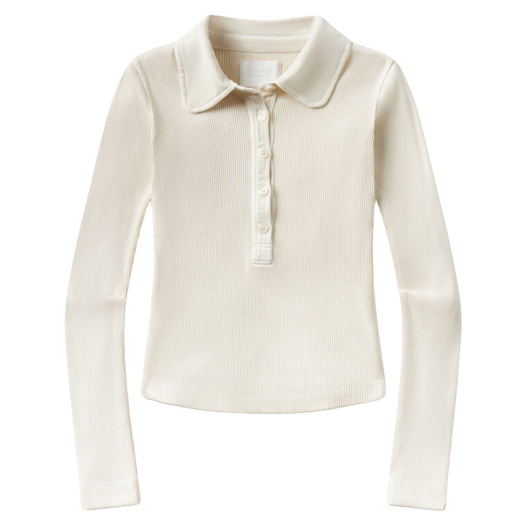 Brea Long Sleeve Rib Knit 60's Polo image number null