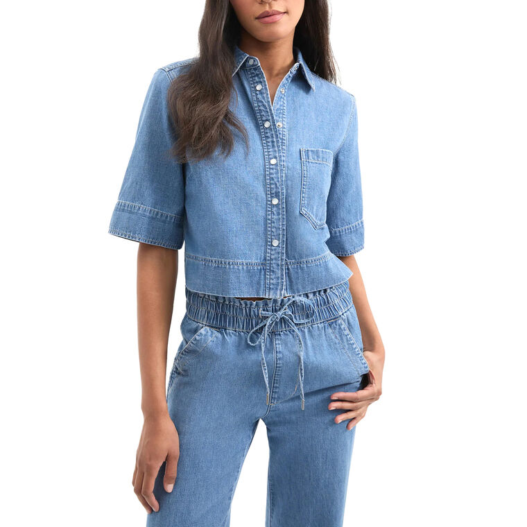 Spruce Denim Button-Down Shirt image number null