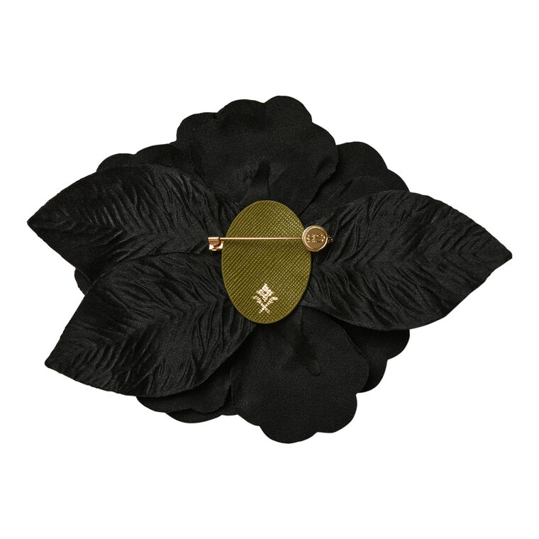 Large Leather Gardenia Brooch image number null
