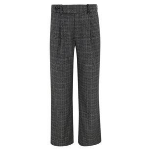 Plaid Suiting Wide Leg Pants