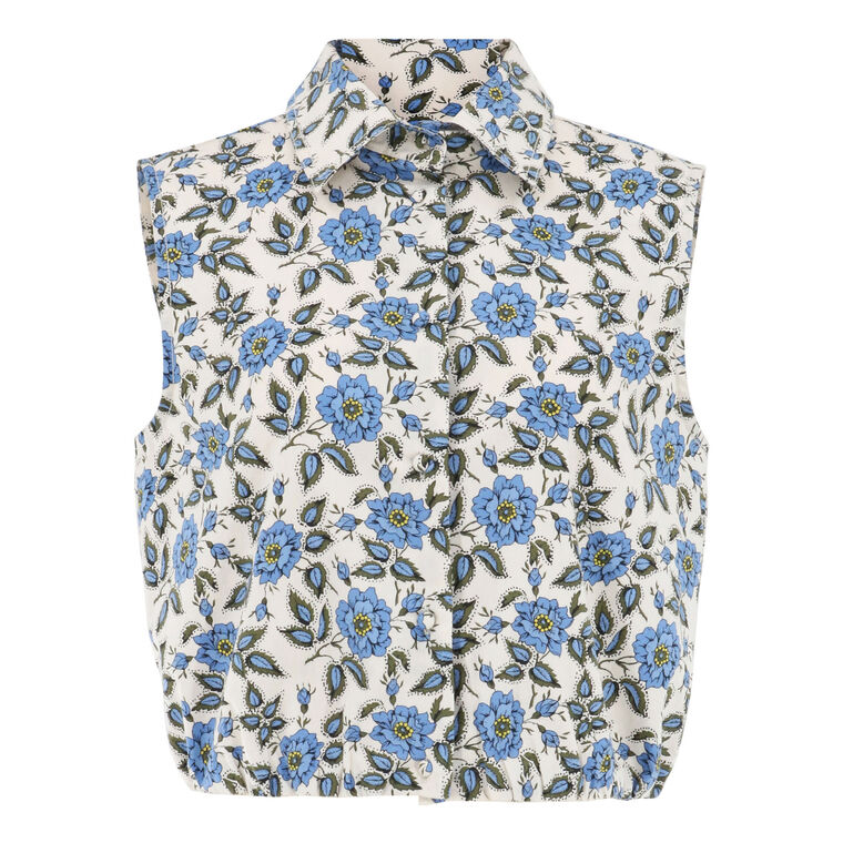 Faee Printed Sleeveless Cropped Shirt image number null