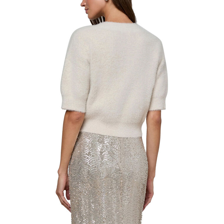 Guinevere Short Sleeve Cropped Crewneck Sweater image number null