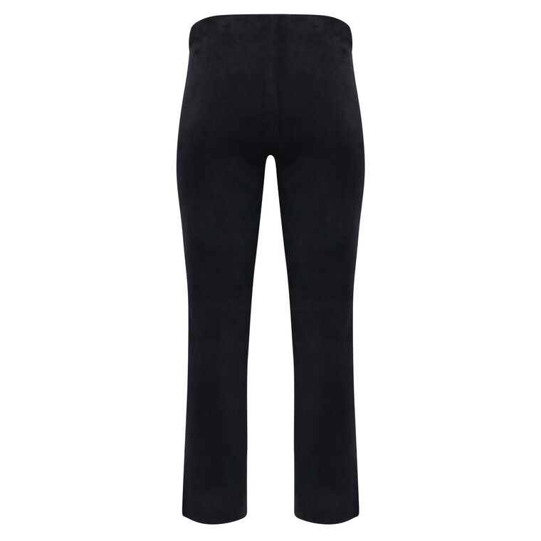 Stretch Suede Split Hem Cropped Pants image number null