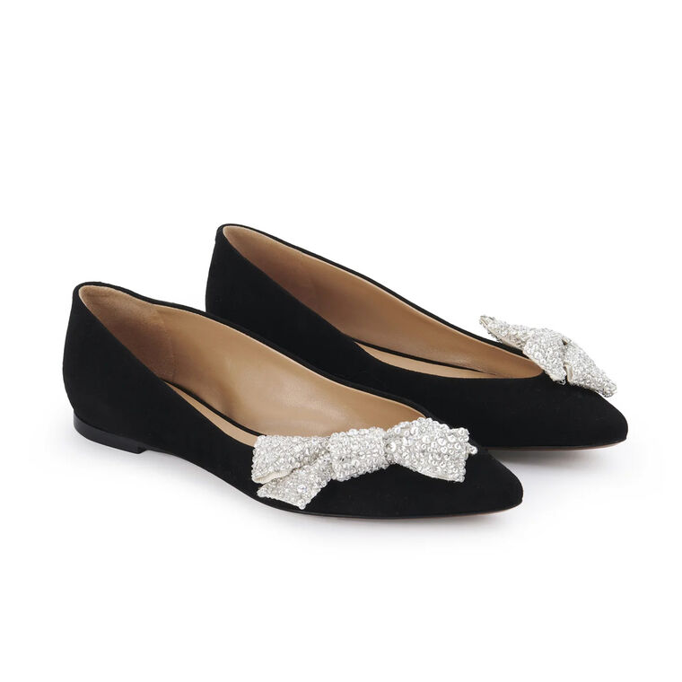 Thea Crystal Bow Ballerina Flat image number null