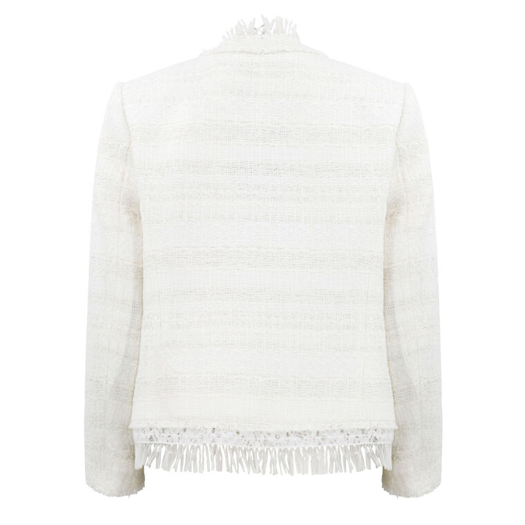Harper Fringed Tweed Jacket image number null