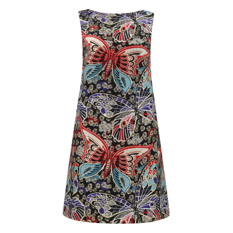 Jalane Butterfly Jacquard Sleeveless Shift Dress image number null
