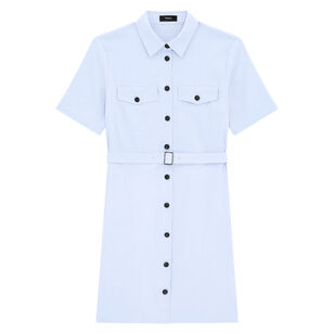 Short Sleeve Military Pocket Shirtdress