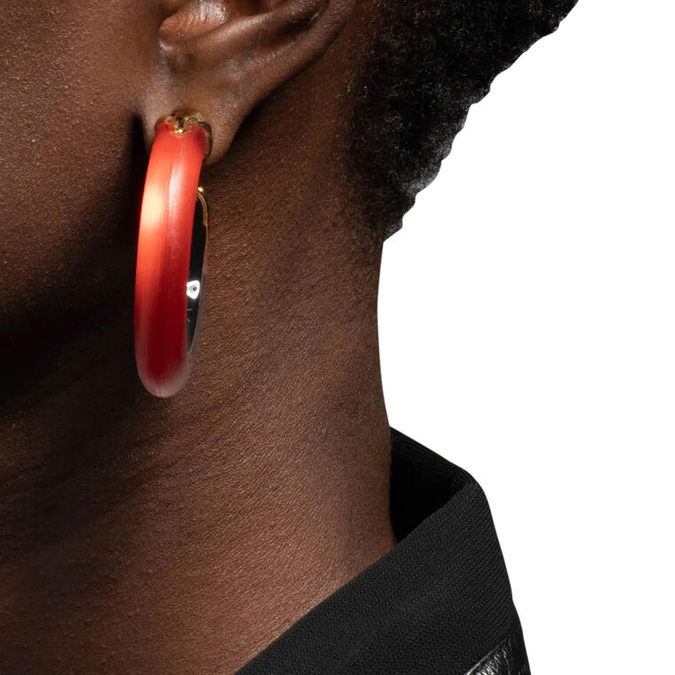 Luminous Lucite Gold Dipped Hoop Earring image number null