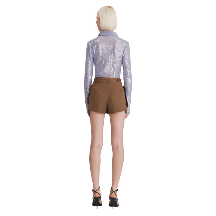 Sequin Long Sleeve Polo Top image number null
