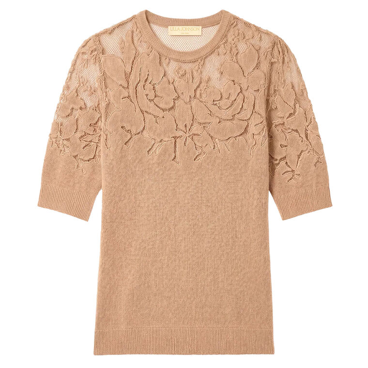 Ella Short Sleeve Lace Top image number null