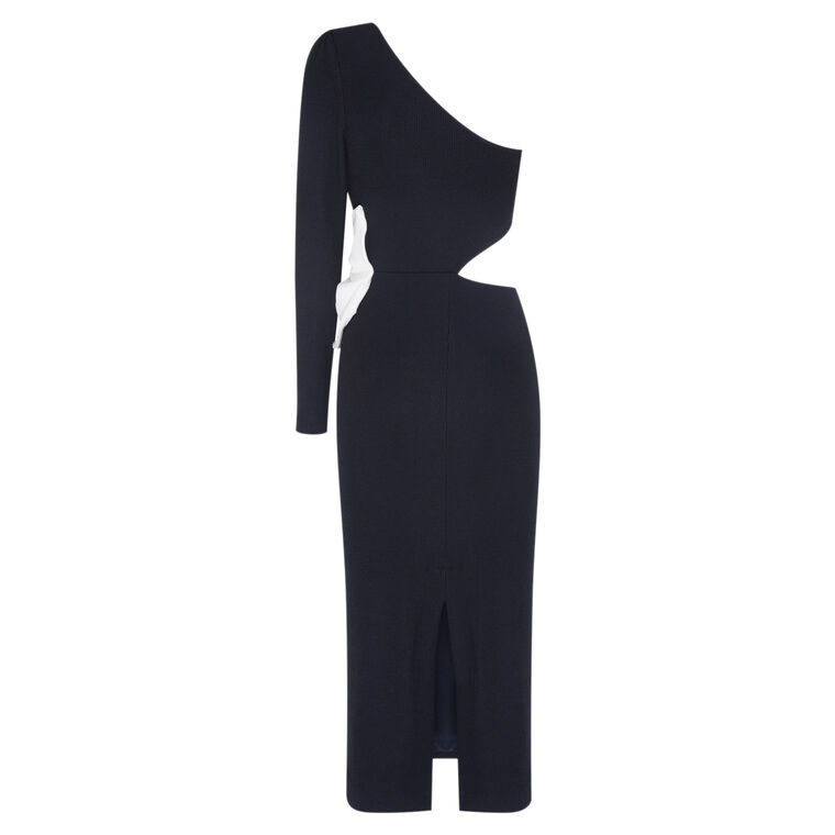 Grace Knit One Shoulder Midi Dress image number null