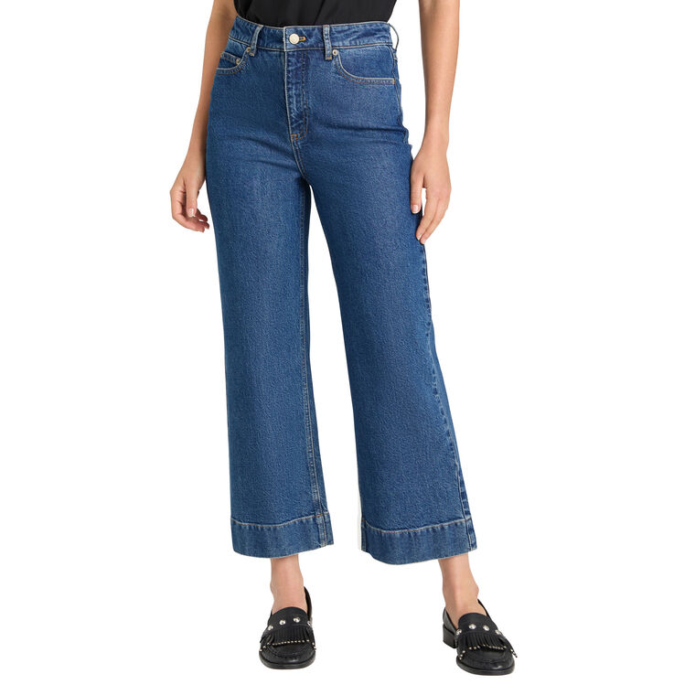 Joey Mid-Rise Cropped Wide-Leg Jean image number null