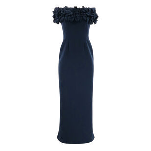 Off Shoulder Clustered Tulip Gown