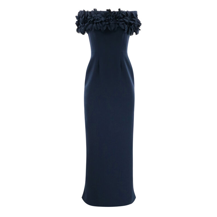 Off Shoulder Clustered Tulip Gown image number null