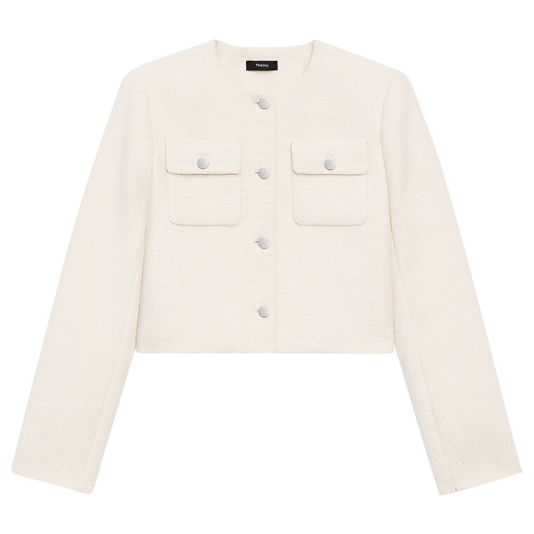Plush Tweed Pocket Cardigan Jacket image number null