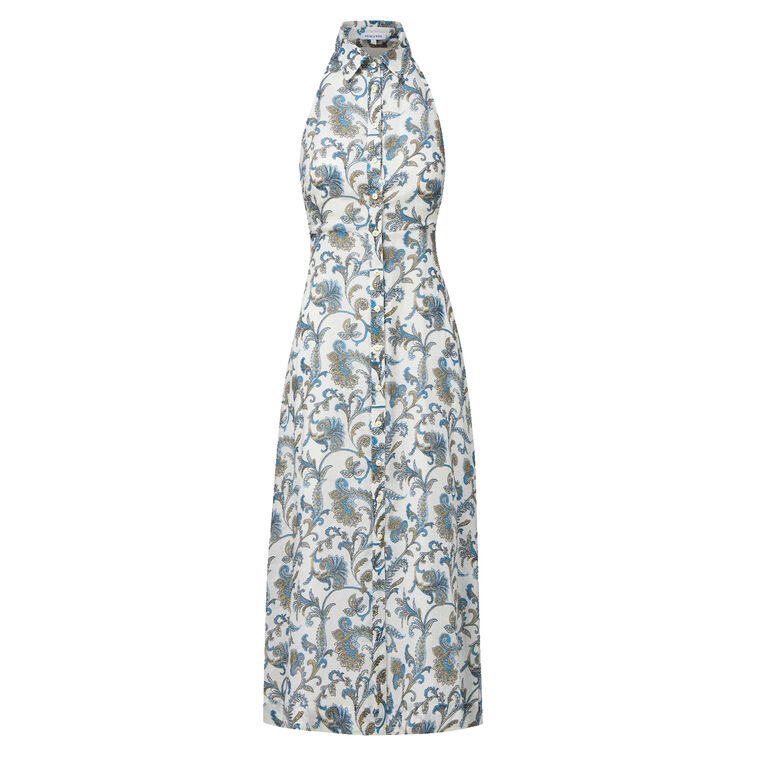 Mackey Sleeveless Halterneck Paisley Midi Dress image number null