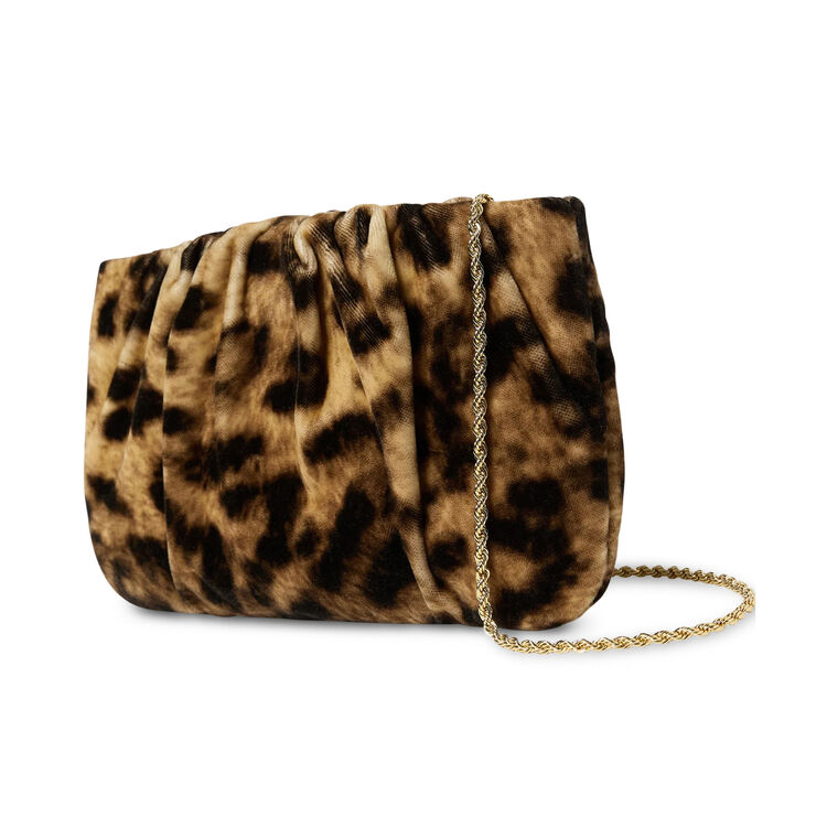 Serena Gathered Velvet Clutch image number null