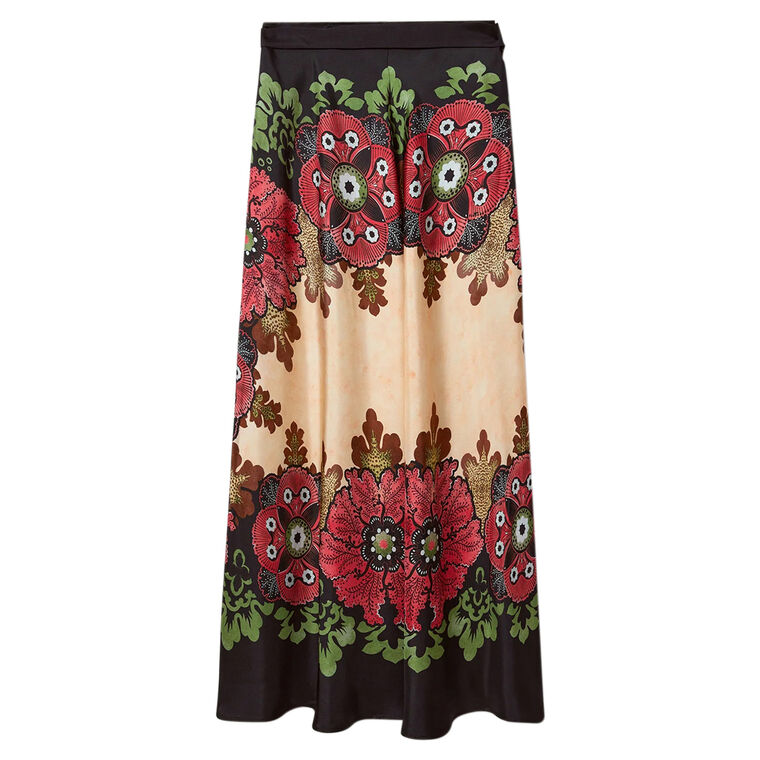 Silk Sarong Midi Skirt image number null