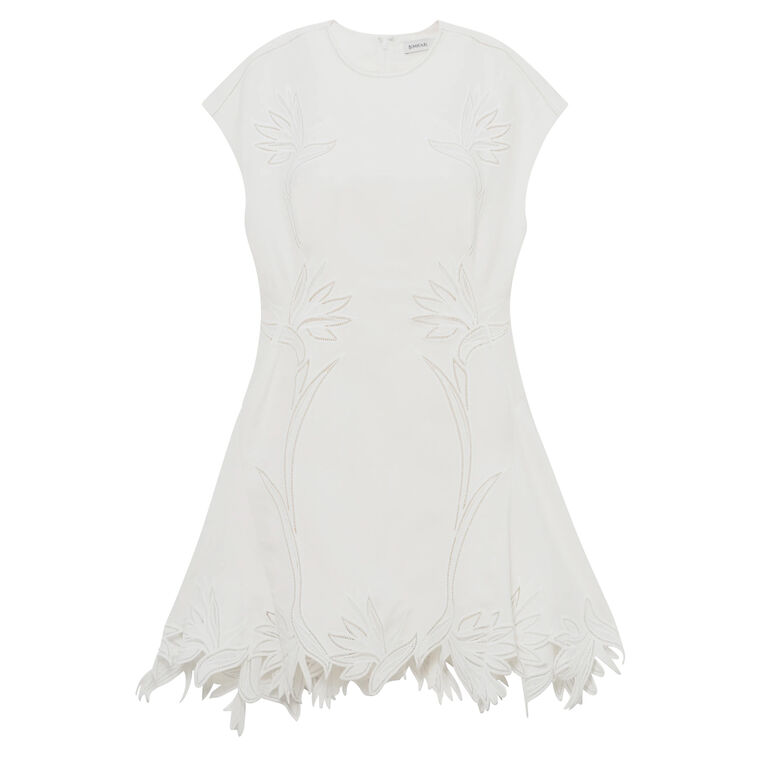 Raquel Short Sleeve Embroidered Mini Dress image number null