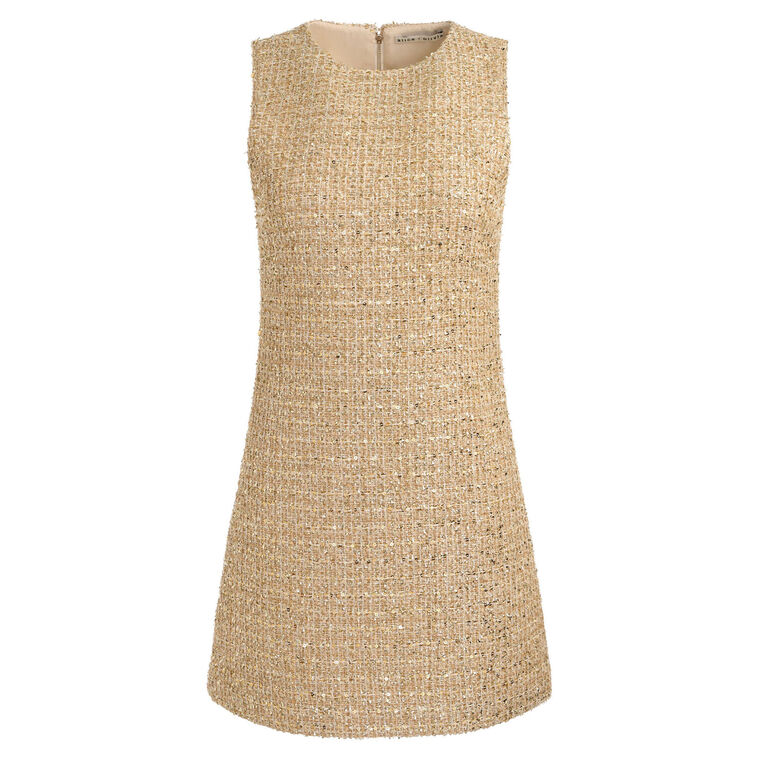 Cade Sleeveless Embellished Tweed Shift Mini Dress image number null