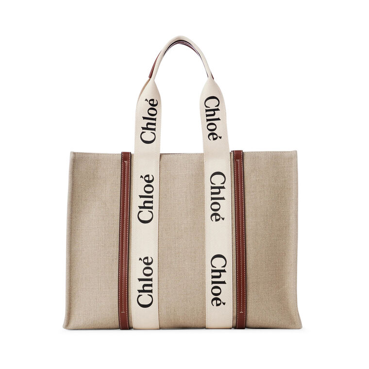 Large Woody Tote Bag In Linen image number null
