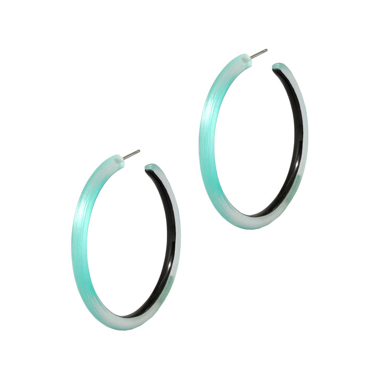 Skinny Lucite Hoop Earrings image number null