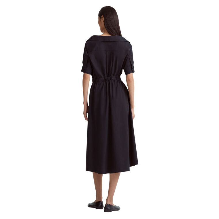 Lydia Short Sleeve Cotton Poplin Midi Dress image number null