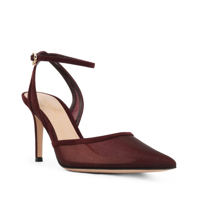 Dorotea 85mm Suede Organza Ankle-Strap Pumps image number null