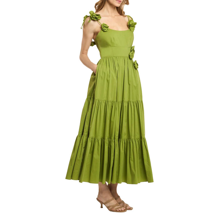 Kael Sleeveless Floral Vine Midi Dress image number null