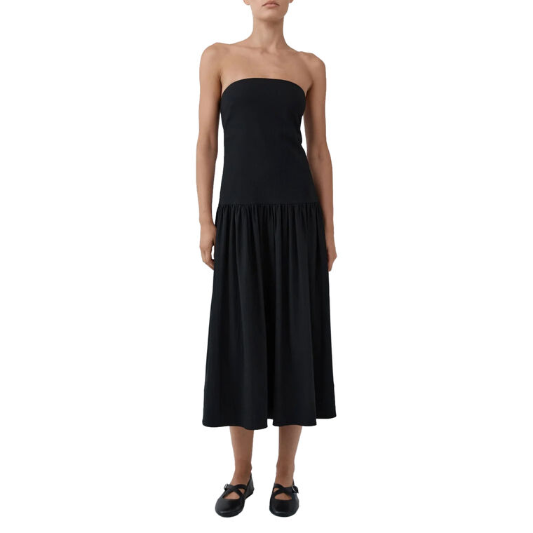 Gathered Strapless Minimal Dress image number null