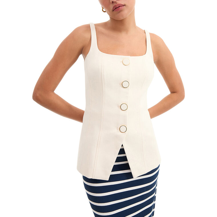 Liana Button-Up Vest Top image number null